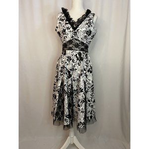 AMAN Women’s Sleeveless Dress, Size S, Empire, V-Neck, Laces Whimsigoth